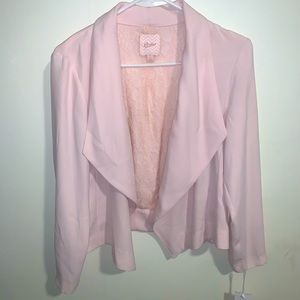 Soft pink Blazer with lace on the inside